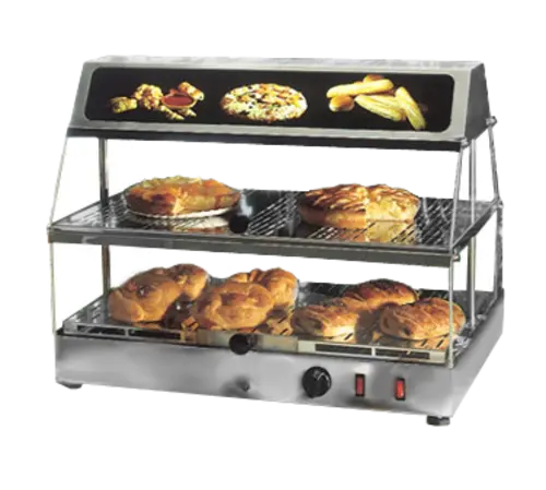 Equipex WDL-200 24" Self Service Countertop Heated Display Case - (2) Shelves, 120v