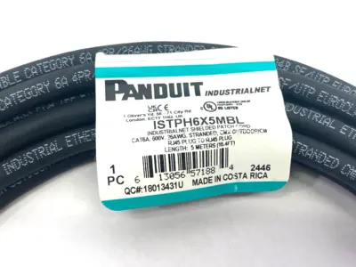 USED PANDUIT SHIELDED CAT6A PATCHCORD 600V 5M BLACK