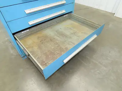 Nu-Era Modular Tool Storage Cabinet 10 Drawer 45x28x61" Blue Stanley Vidmar