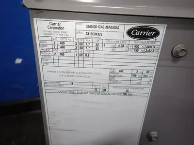 USED CARRIER CORPORATION 38AUQD12A0M6A0A0A0