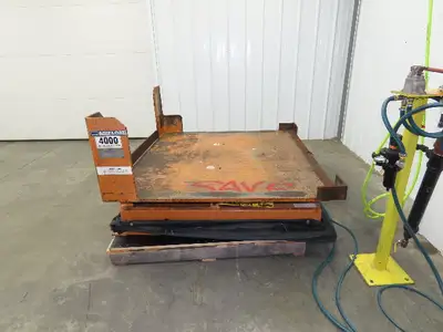 Airfloat Pneumatic Lift Tilt Table Tote Tipper 4000lbs 25° Degree 54x50" Top