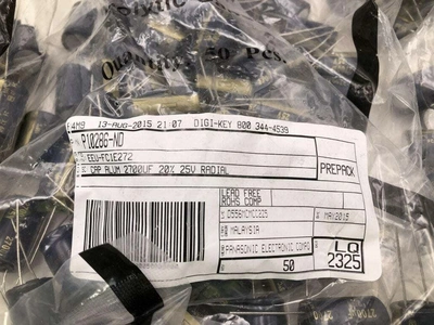 Panasonic P10286-ND Aluminum Electrolytic Capacitor 2700UF 25V -979pcs.