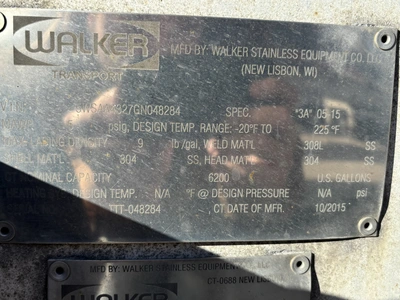 Used 2016 WALKER MILK TANKER TRAILER Liquid Supply Trailers Michigan US | Miedema Asset Management Group #1709447