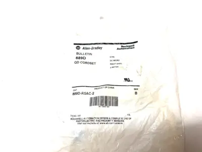 NEW ALLEN-BRADLEY SER. B SINGLE ENDED DC MICRO CORDSET RT ANGLE 5-PIN