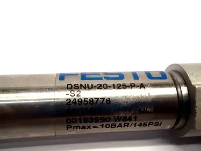 DSNU-20-125-P-A-S2 24958776 | Festo  Double End Pneumatic Cylinder 10 Bar/ 145PSI - Used