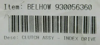 NEW BELHOW 930056360 CLUTCH ASSY-INDEX DRIVE