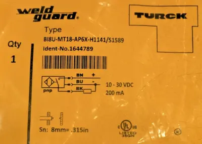 NEW TURCK BI8U-MT18-AP6X-H1141/S1589 PROXIMITY SENSOR BI8UMT18AP6XH1141S1589