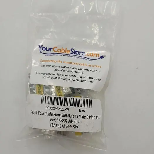 New | in-Stock ADAPTER X000YVC5XB - 5 PACK DB9 MALE TO MALE 9 PIN SERIAL PORT / RS232 ADAPTER DB9 AD M-M 5PK *NEW* Valves/Fittings | ND Industrial Surplus #1217906