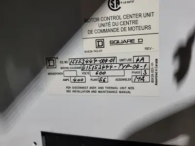 USED SQUARE D MODEL 6