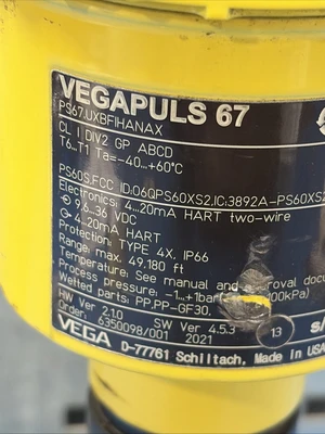 Used VEGA PS67UXBFIHANAX Sensors Indiana US | J&J Industrial Supply #1665648