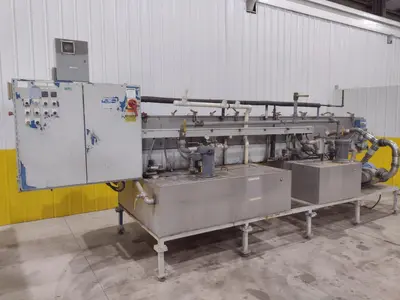 3 STAGE X 12" WIDE FLO-MATIC MODEL #C20-2-1BELT CONVEYOR STAINLESS STEEL HEATED PARTS WASHER: STOCK #17034