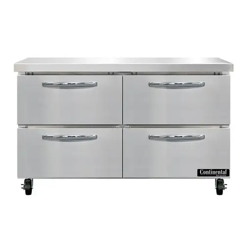 Continental SWF48N-D 48" W Worktop Freezer W/ (2) Sections & (4) Drawers, 115v