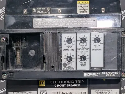 250A Square D LE36250LS Electronic Trip Circuit Breaker 600VAC No Plug Used
