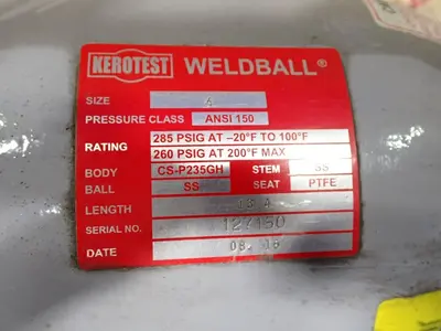 Kerotest 4" Ball Valve