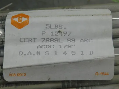 Cronatron P12497 Welding Rods Certanium 788SL SS Arc 1/8" New