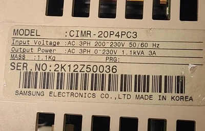 Samsung Moscon PC3 Frequency Inverter AC Drive CIMR-20P4PC3 200V 3 Phase 0.4kw