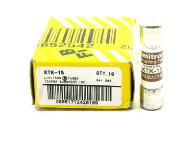 10 NEW BUSSMANN KTK-15 FUSES KTK15