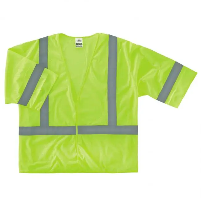 Ergodyne GloWear High Vis Lime Safety Vest 4XL/5XL Mesh Hook Loop