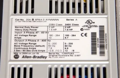 USED Viking Pump Allen Bradley S2S Power Flex 70 20AB6P8A0AYNNNNN