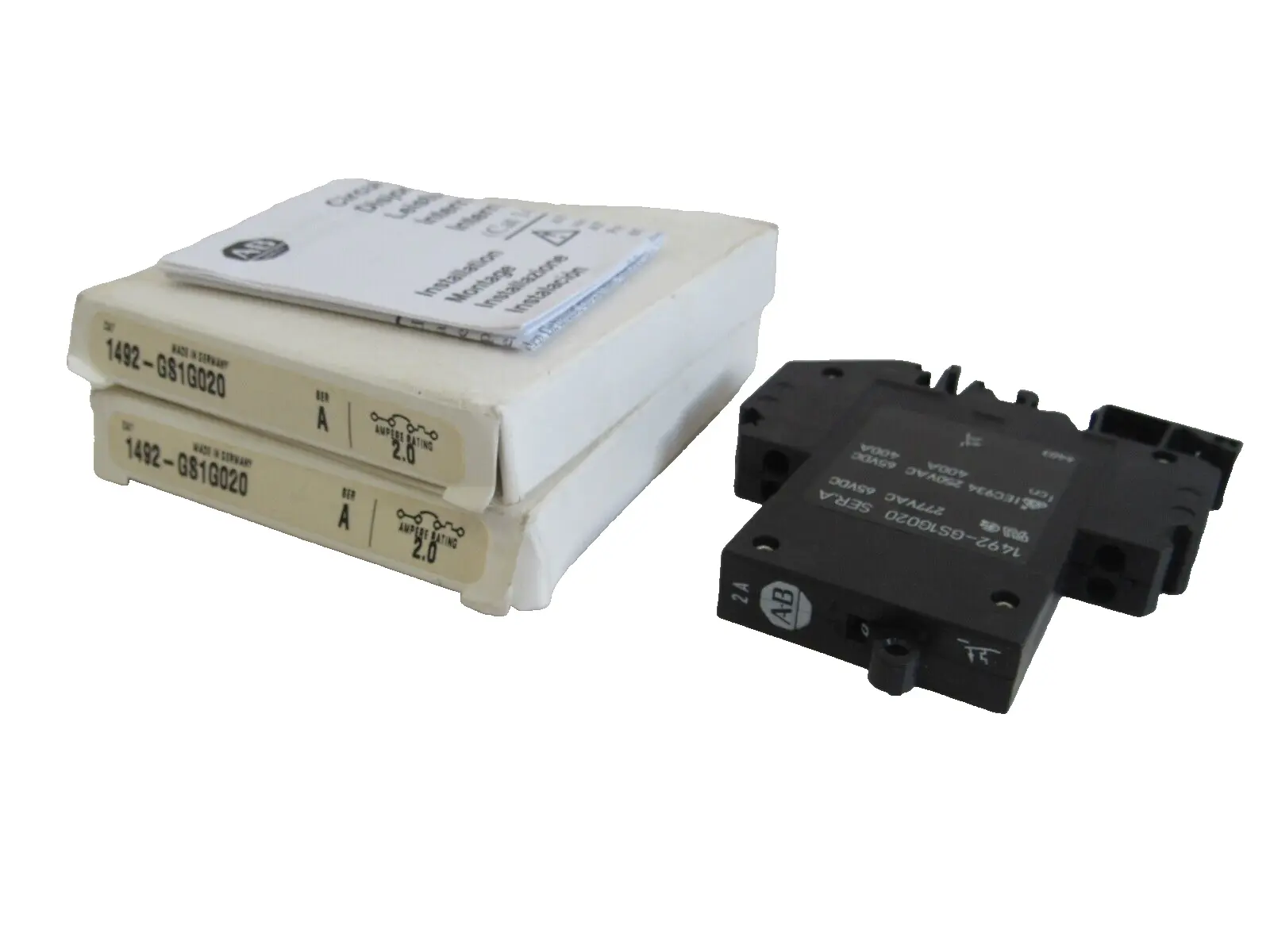 ALLEN BRADLEY 1492-GS1G020 MINI CIRCUIT BREAKER 1492GS1G020 LOT OF 2 NEW,SURPLUS
