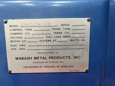 USED 1989 WABASH WABASH 30-1515-6TMB PRESS