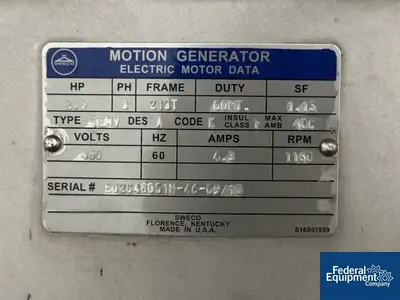 USED SWECO 60" Sweco Screen, Single Deck, Model XS60
