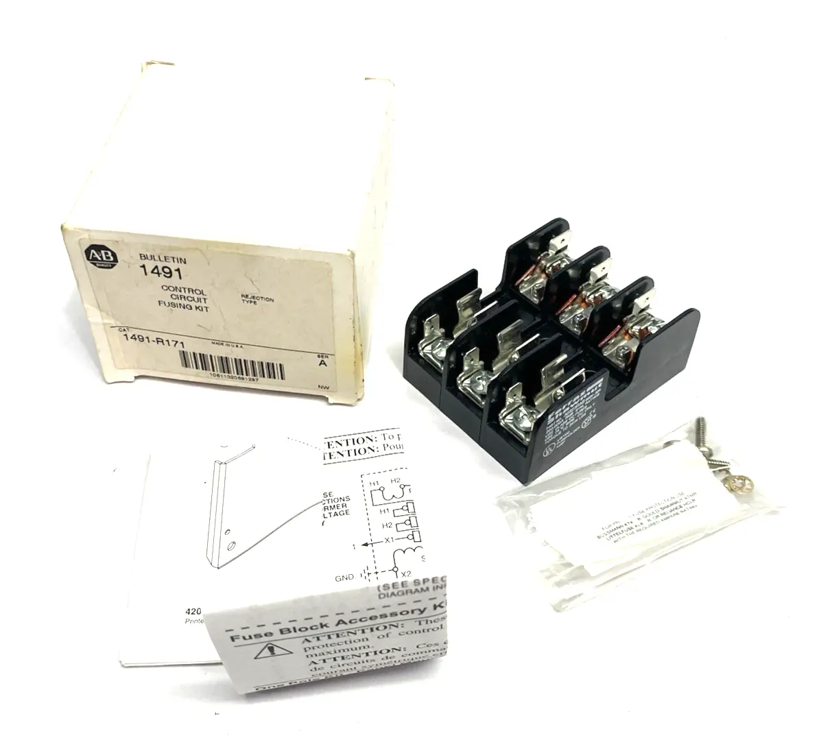 USED ALLEN-BRADLEY SER. A FUSE BLOCK CONTROL CIRCUIT KIT, REJECTION TYPE