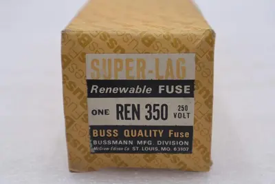 NEW BUSS SUPER LAG RENEWABLE FUSE REN-350 350A AMP STOCK 2091A