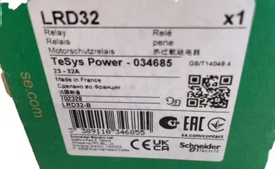NEW SCHNEIDER ELECTRIC LRD32 THERMAL OVERLOAD RELAY