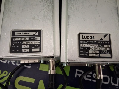 LUCAS SCHAEVITZ MP-1000 LVDT READOUT / CONTROLLER MODULE WITH FTA-G-5000 TRANSDUCER