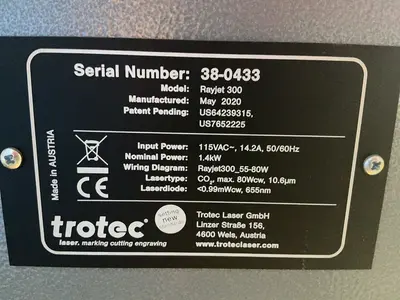 Used 2020 TROTEC RAYJET 300 Laser Cutters Ohio US | HGR 24 #1455358