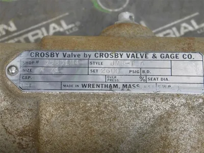 Crosby Valve & Gage Co. JMB-T A Relief Valve Size 3/4 X 1 Set 2600 psig New