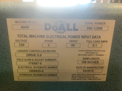 Used DOALL 400M Horizontal Band Saws Alberta CA | Lamarche Machinery Inc #1258929