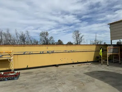 75 TON X 103'6" SPAN P&H CRANE GIRDERS WITH END TRUCKS. STOCK # 1226624
