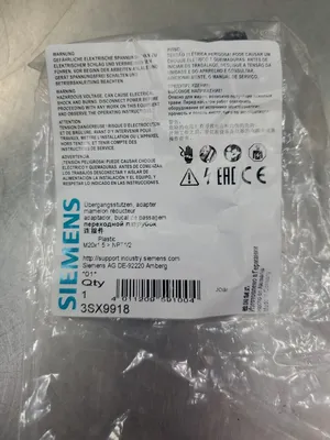 SIEMENS 3SX9918 Reduction Adaptor, M20x1.5 NPT1/2. 5E-21
