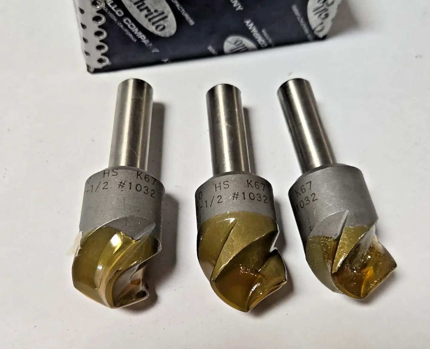 Schrillo 1" High Speed Steel Countersink 120 Degree 1/2 #1032 USA Lot of 3