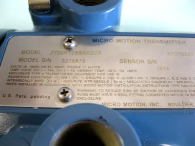 Used Micro Motion 2700 R12 BB AEZZX Sensors New Hampshire US | Bitter End Trading #1452933