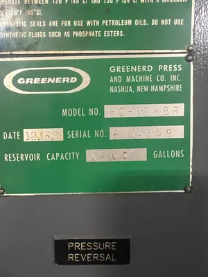 1988 GREENERD HC-12-8R Hydraulic Press | Universal Press & Machinery (UPM) (4)