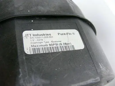 USED LOT OF 3 ITT PURE-FLO 316L DIAPHRAGM VALVES W/ ADVANTAGE 90PSI ACTUATORS