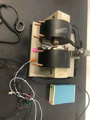LAKE SHORE Electromagnets on stand with 2.5''thick x5.5'' dia  WITH 110 CURRENT