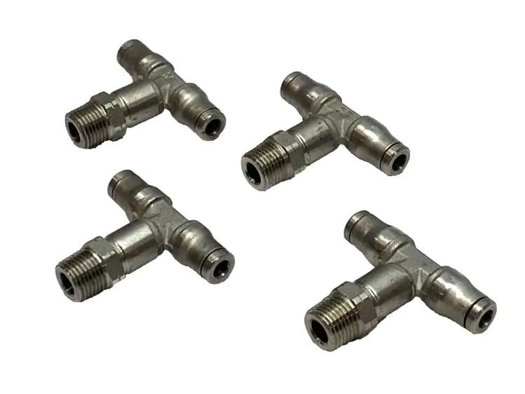 Used Norgren Push-In Swivel Male Branch Tee 1/4" Tube x 1/8" MNPT LOT OF 4 Valves/Fittings Michigan US | Maverick Industrial Sales #1398204