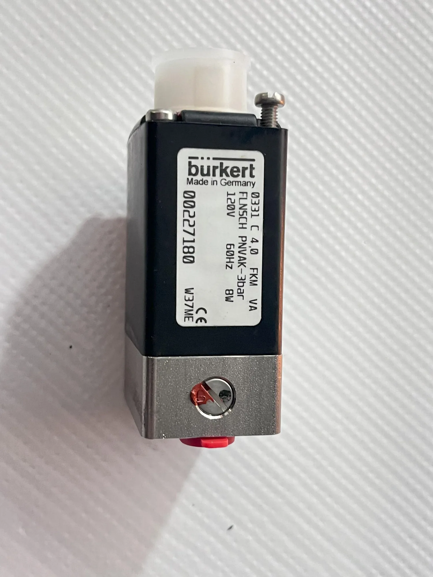 Burkert 0331 c4.0 FKM VA Solenoid Valve 120V 60Hz 00227180
