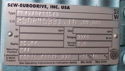 NEW SEW-EURODRIVE KF47AQA115/3