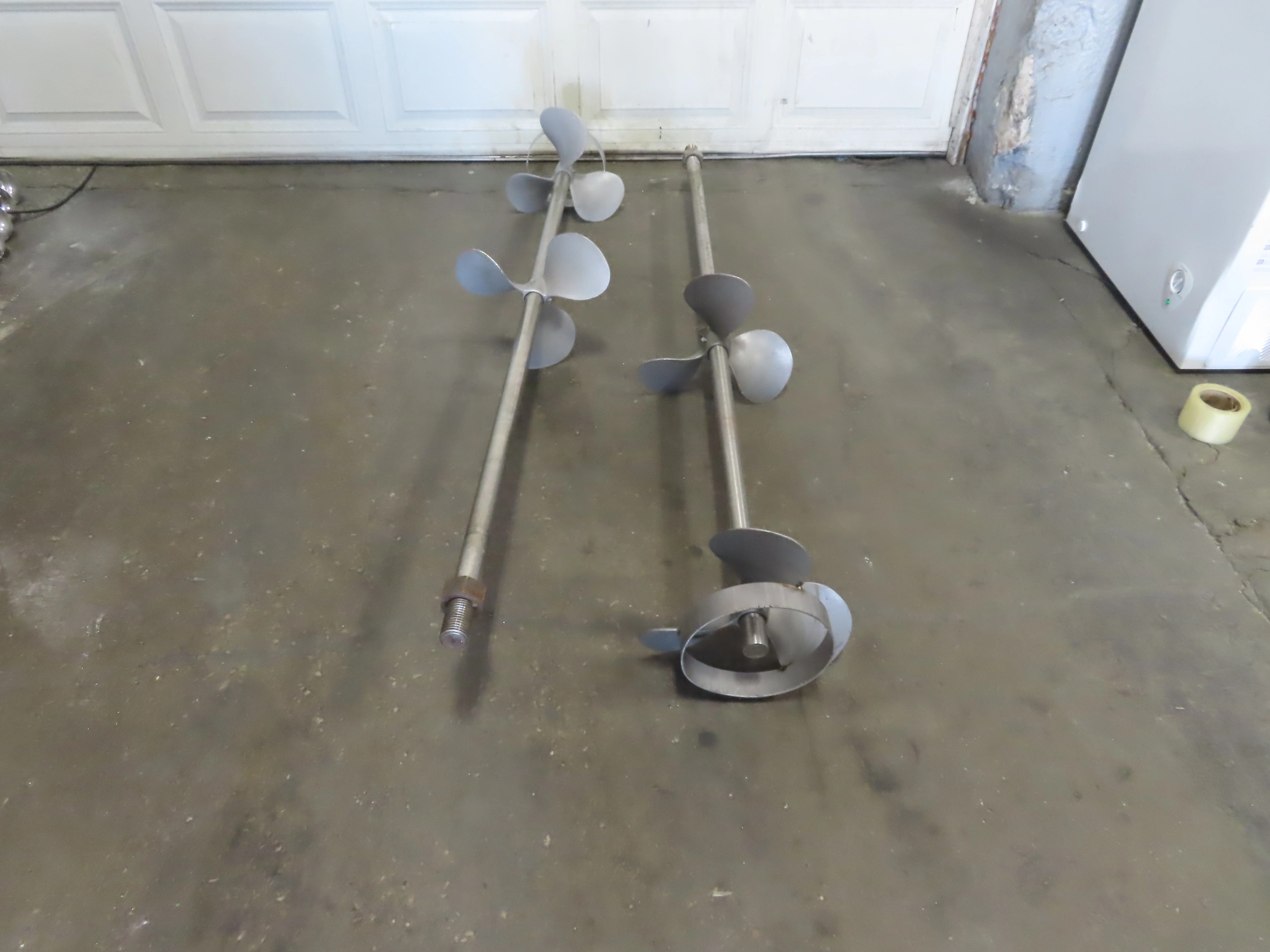 Two (2) used Stainless Steel Mixing Shafts. 72" long