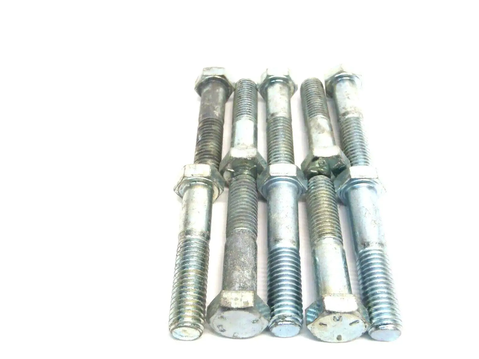 Lot of 10 Zinc 1/2-13 Inch Thread x 2-1/2" Inch Length Hex Head Bolts - New – Open Box