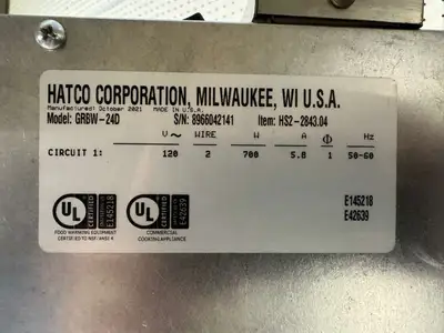 New | in-Stock Hatco Unused Hatco GRBW-24D Countertop Stainless Food Warmer 700 watts - 120V - BF Countertop Display Warmers Illinois US | Falcon Restaurant Supply #1374370