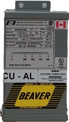 New | in-Stock BEAVER EER2KH8C Transformers British Columbia CA | Lenmark #1426909