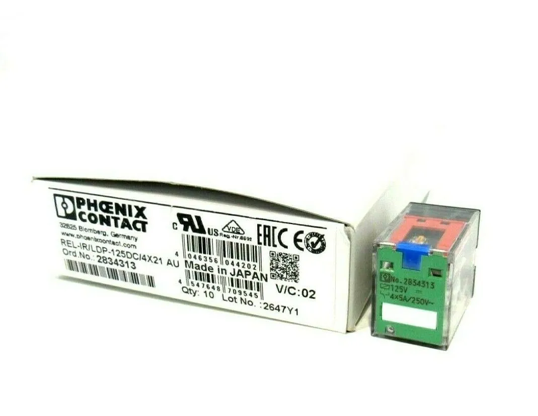 LOT OF 7 NEW PHOENIX CONTACT REL-IR /LDP-125DC /4X21AU RELAYS RELIRLDP125DC4X21A