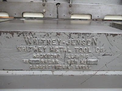 Used WHITNEY-JENSEN 7260 Power Squaring Shears (Gauge) Minnesota US | Machinesused.com #1546998