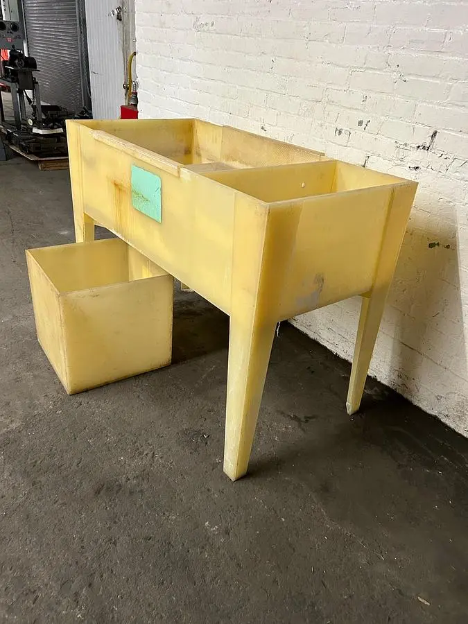 Polypropylene Custom Chemical Tank / Treatment Station on Legs with Drain and Catch Tank